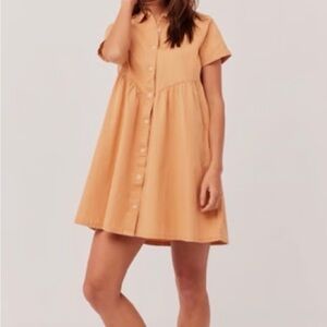 Pact chambray Button-Down shirt tan Dress